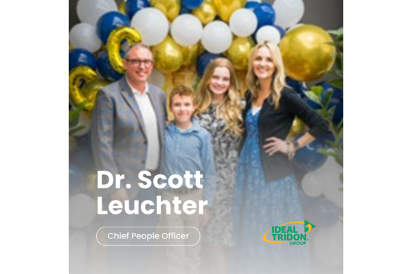 Scott Leuchter, Chief People Officer of Ideal Tridon Group, is seen with his wife and two children. Scott Leuchter, Chief People Officer of Ideal Tridon Group, is seen with his wife and two children.